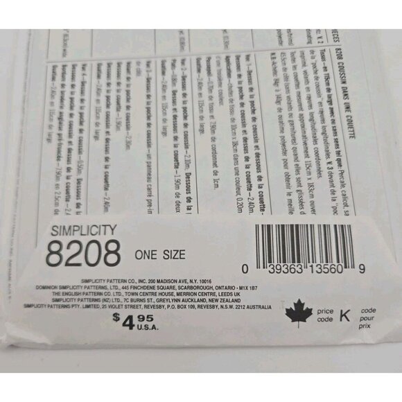 Simplicity Crafts Pattern 8208 Pillow In A Quilt Pocket by Ann Boyce 11 Pieces - Picture 4 of 9